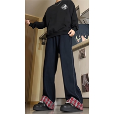 加长版裤子男高个子拼接卷边格子188cm110牛仔裤KZ011P55，男装牛仔裤，电商B312