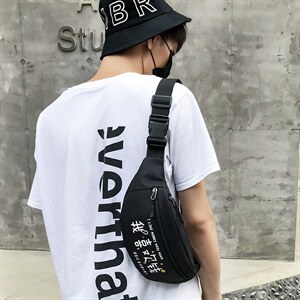 日系胸包百搭腰包男潮牌街头潮流个性斜挎包ins运动单肩包图片