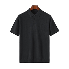 2025秋季新款纯色短款POLO领短袖套头衫通勤百搭，男装Polo衫，优麦羊绒（原洪叶羊绒）