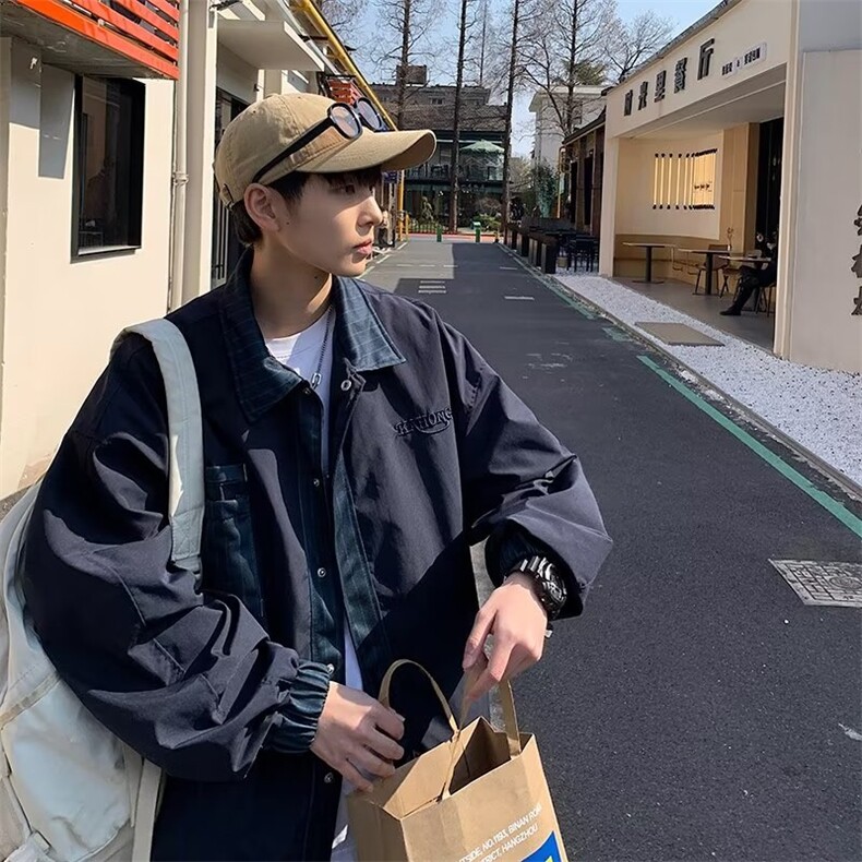 工装夹克外套男秋季日系cityboy上衣美式高街潮ins休闲JK631-p60,男装夹克,星座1008