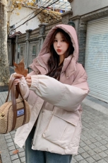 粉色短款渐变羽绒服女2025冬装新款超好看小个子加厚90白鸭绒外套，女装羽绒服，2C176