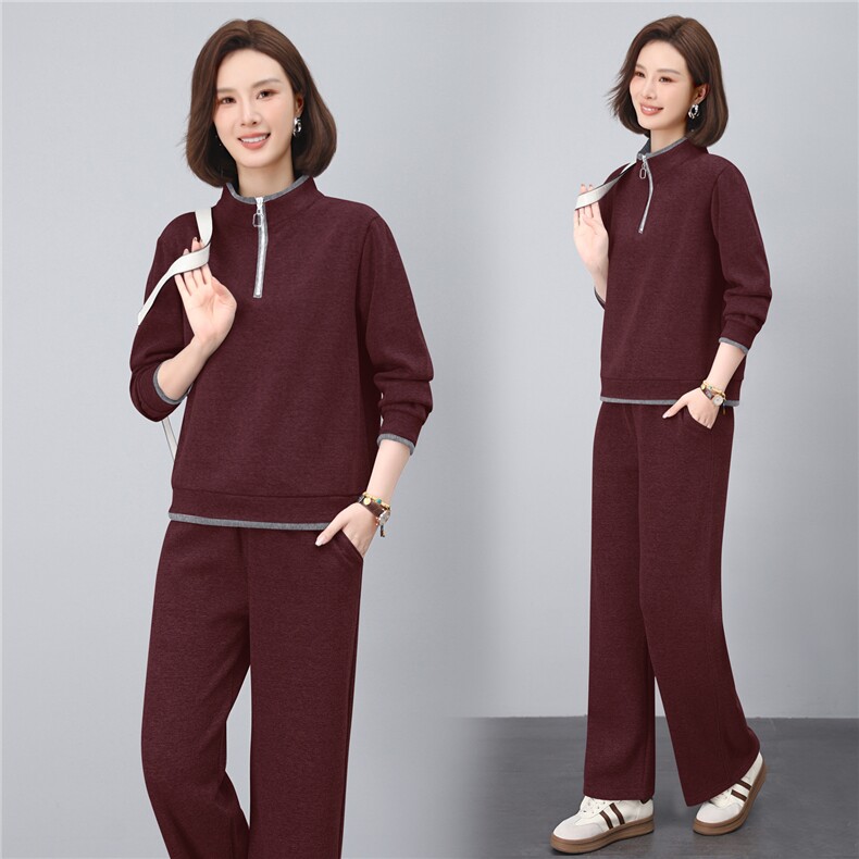 妈妈秋装休闲卫衣两件套新款洋气时尚中老年运动服套装女春秋宽松,女装套装/套裙,涵誉