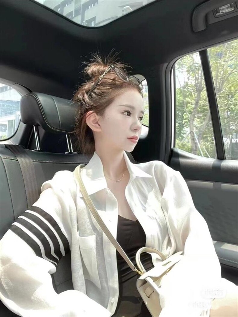 夏季新款洋气欧货4条杠显瘦衬衫防晒衣,女装衬衫,L·H·X