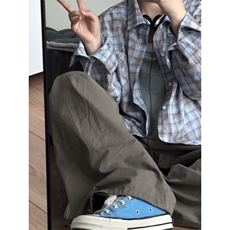 【有货】美式复古炒色格子长袖衬衫男款防晒外套C68CC-特P45，男装防晒衣，星座1007（原301D）