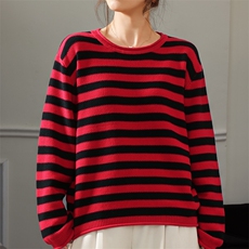 女士冬季慵懒高级感减龄内搭宽松显瘦洋气针织衫上衣，女装针织衫/毛衣，贝美羊绒