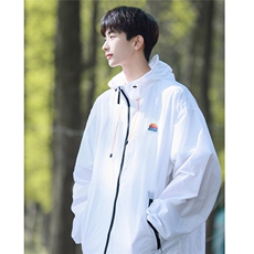 港风撞色彩虹硅胶点缀防晒衣男情侣潮牌防晒服男FS77001P65控88，男装防晒衣，星座227-7