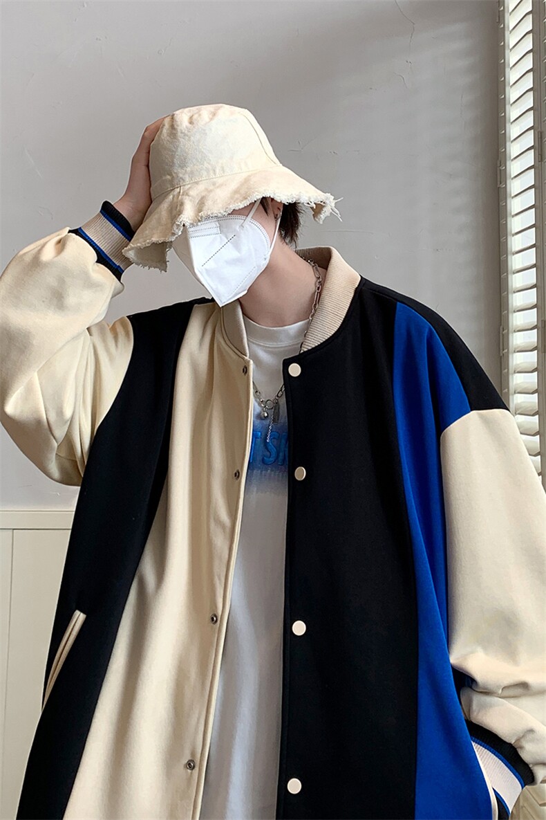 春季新品潮拼接时尚夹克2023棒球服外套男女同款WY118-P95控价128,男装夹克,电商A441-1