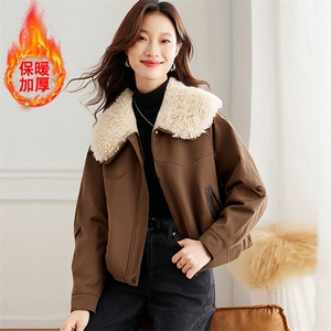 现货！加绒加厚冬季新款棉衣女派克服图片