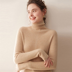 2025秋冬百搭时尚一线高领抽条羊绒衫，女装羊绒衫，珍丝贝尔