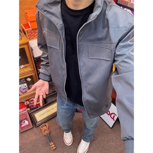 美式复古猎装夹克男三防水冲锋衣cleanfit短款工装外套立领骑兵服图片