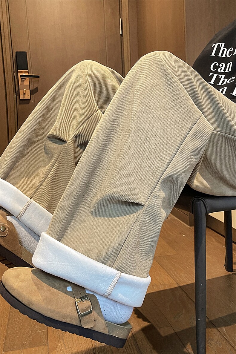 加绒加厚灯芯绒休闲裤半松紧伞兵裤K8410特P55控88有常规款,男装卫衣,电商A309