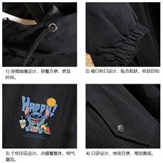 JK41077-P85纯棉连帽夹克男士大码工装夹克男外套男砖墙挂拍，男装夹克，电商A040A