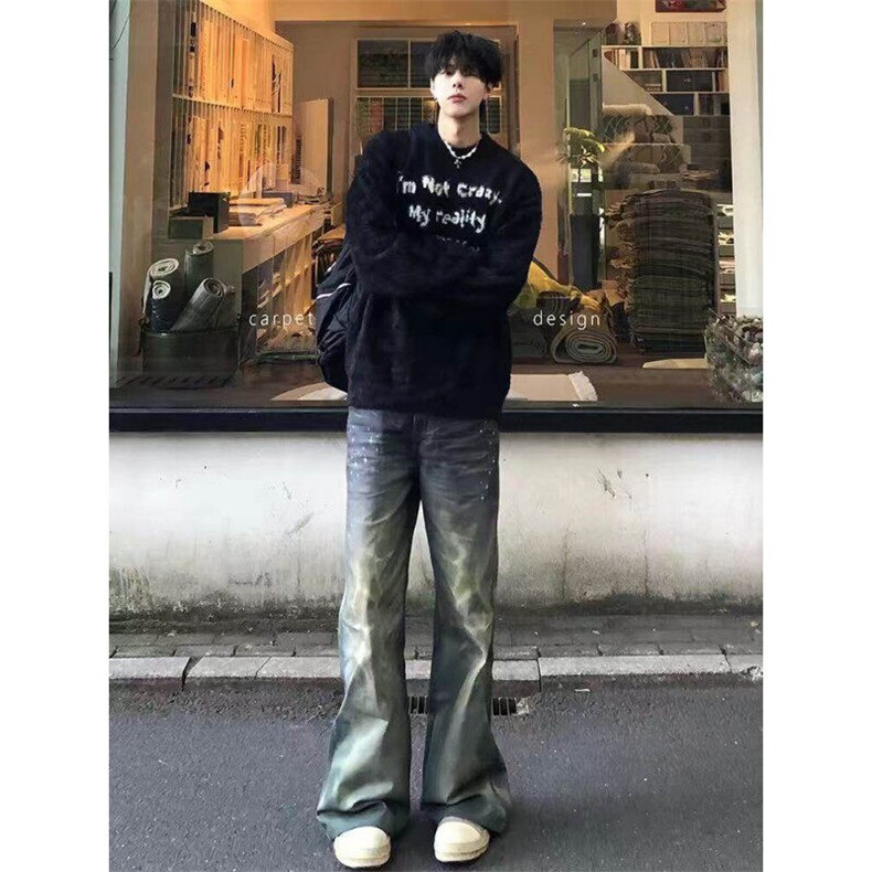 濮院毛衣马海毛英文字母标语慵懒风软糯秋冬针织衫打底衫HH66P70,男装针织衫/毛衣,电商D256-1(原A064-1)