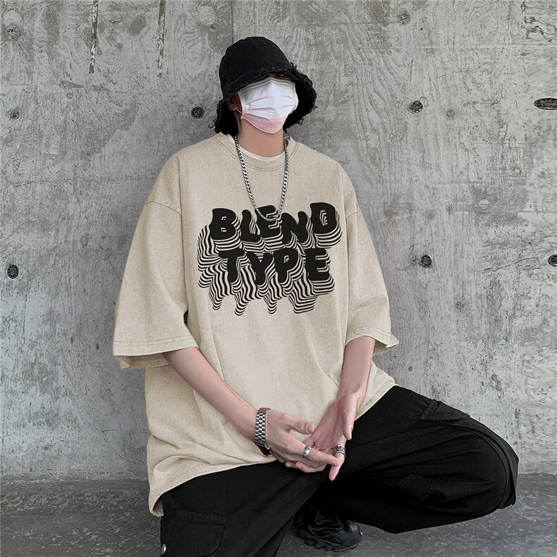 XZ203-SX205-P38数据款！夏季水洗圆领宽松短袖T恤，男装T恤，星座203