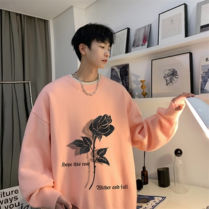 控78 假两件毛衣男大码加绒针织衫男毛线衣M80279-P55  加绒P70图片