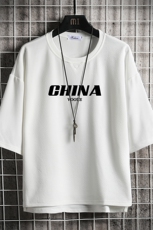 Q11001-P30春夏季七分袖t恤男大码五分袖男短袖中袖，男装T恤，电商A040A