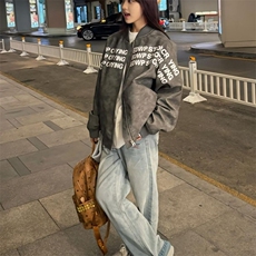 美式复古外套男春秋潮牌棒球服cleanfit高街情侣夹克WLW2211-P66，男装夹克，星座1008