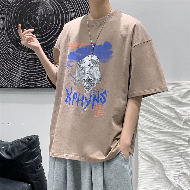 2025夏季原创设计港风潮流美式宽松休闲T恤B266-DX03-P30,男装T恤,星座B257-1
