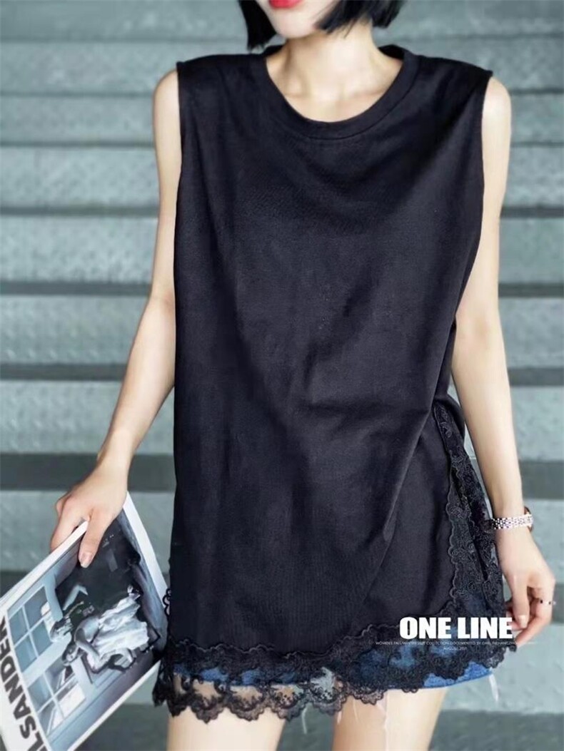 夏季新款花边背心，女装背心吊带，娇姿百合