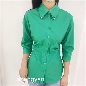 夏季设计感小众褶皱廓形长袖显瘦,其它,尚言