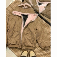 DD77-p145美式毛毛座山雕外套，女装短外套，电商B323A