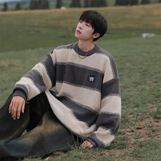 现货秋冬圆领刺绣百搭毛衣针织衫8004P50，男装针织衫/毛衣，星座1504（原917）