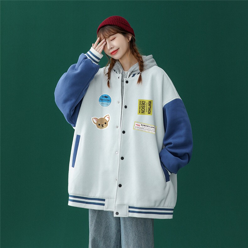 中性风2023秋季新款韩版潮牌潮流ins宽松情侣棒球服G84p65控78,男装夹克,A247A