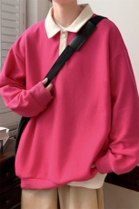 春装潮休闲简约衬衫2023新品学生拼接卫衣男女WY3672-P65控价88，男装卫衣，电商A441-1
