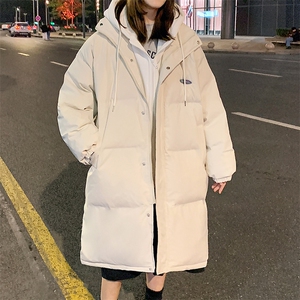 新款假两件拼接中长款情侣装棉衣加厚连帽棉服 A071-Y296-P135图片