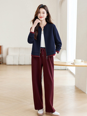 长期有货休闲时尚套装女2026春秋新款中年妈妈装宽松运动两件套，女装套装/套裙，璐依舞