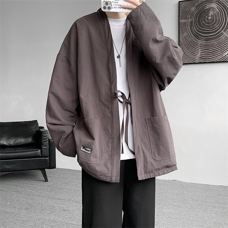 8XL-M特大码夹克男新中式道袍双面穿风夹克外套男JK1308P118,男装夹克,电商D206-1