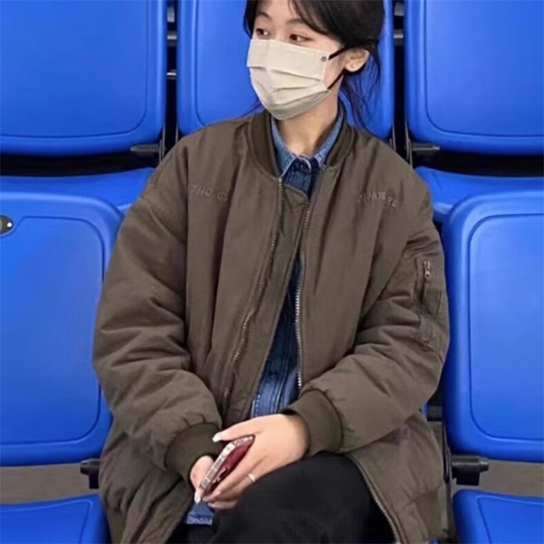 AA28-P55春秋季字母刺绣棒球棉服女款飞行员夹克美式复古潮牌,男装夹克,电商B323A