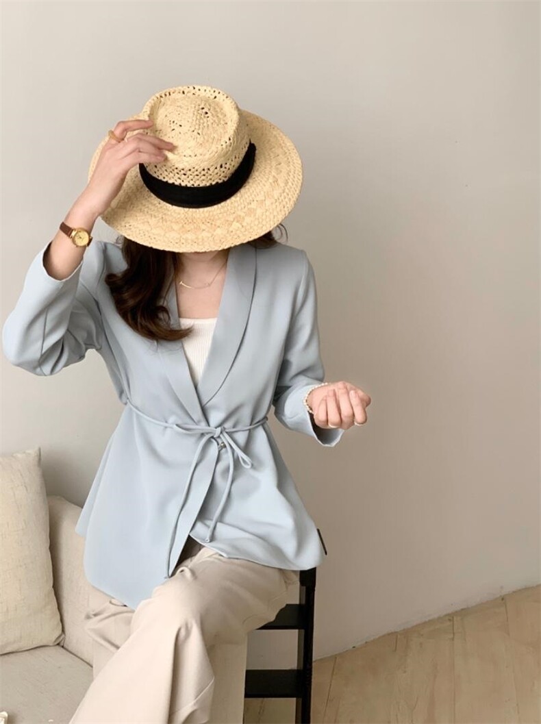 薄料系腰带西装外套，女装西装，佳其