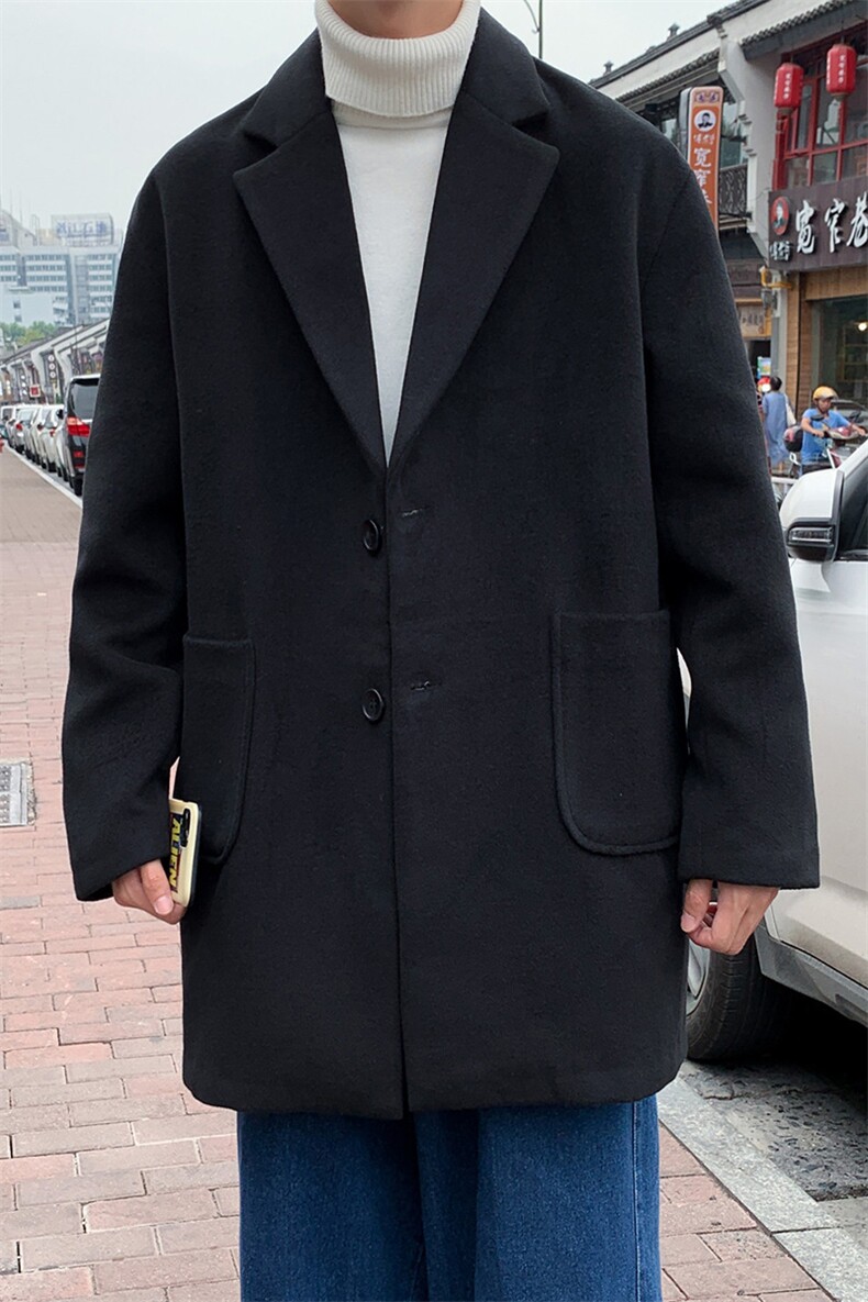 N2075/P90冬季男士呢大衣男中长款男呢料中性风潮呢子外套风衣,男装毛呢大衣,电商A141
