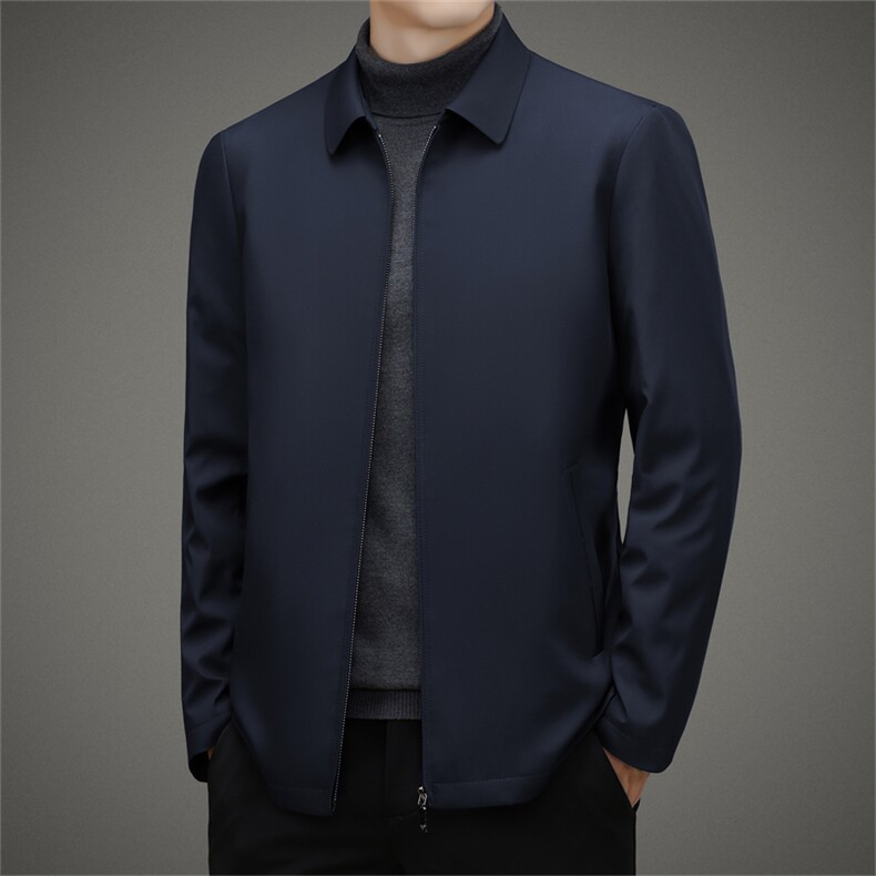 冬季新款加厚羽绒服男士翻领可脱卸内胆保暖男装中年商务休闲外套图片