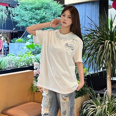 万针全刺绣解构设计260克重磅双纱纯棉高品质美式高街短袖T恤特35，男装T恤，电商A486