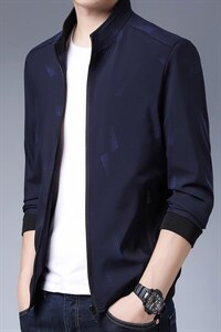 夹克男春秋季2022中年男士外套休闲商务爸爸装薄款立领男装上衣图片