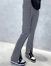 欧货休闲微喇叭裤子女2021年新款高腰弹力显瘦韩版开叉长，其它，南门村口 8090