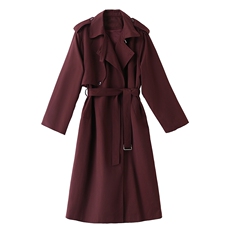 安哥拉红风衣外套女款2025新款春秋妈妈长款高个子高级感超火大衣，女装风衣，艾仟回(原伊仟回)