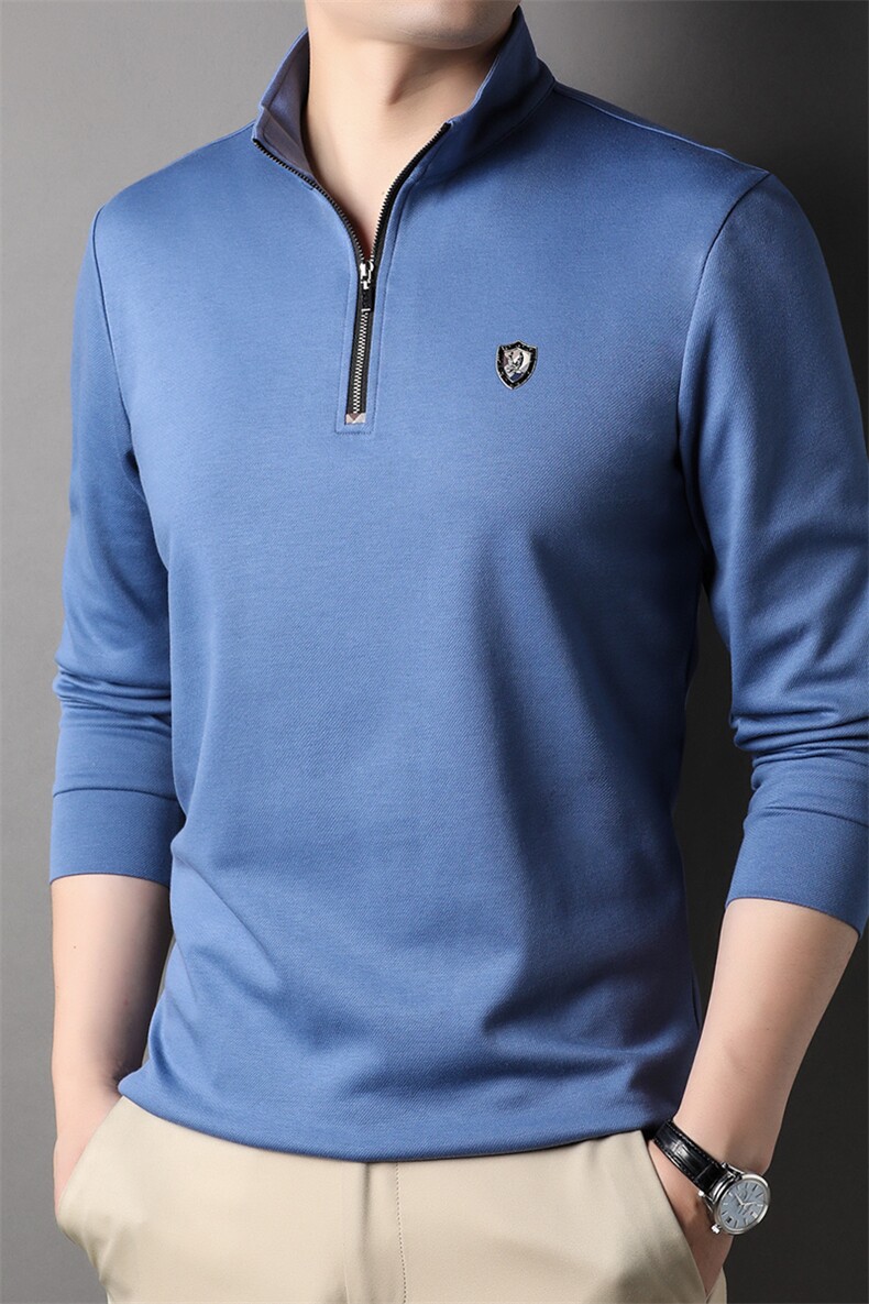 G99616男式秋季服装新款长袖T恤青年立领卫衣四季打底体恤P65,男装卫衣,电商B360