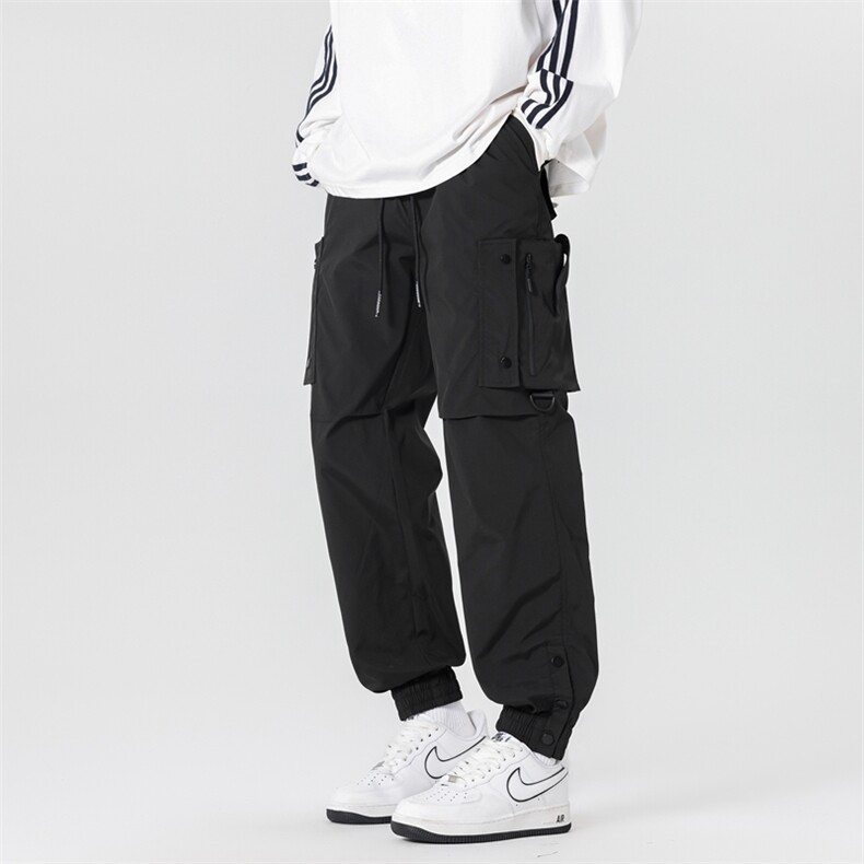 美式纯色大口袋冲锋裤男款春季宽松休闲束脚工装裤男K3505特P58,男装休闲裤,星座309（原A406）