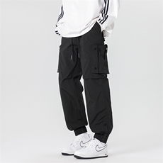 美式纯色大口袋冲锋裤男款春季宽松休闲束脚工装裤男K3505特P58，男装休闲裤，星座309（原A406）
