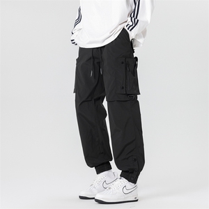 美式纯色大口袋冲锋裤男款春季宽松休闲束脚工装裤男 K3505 特P58图片