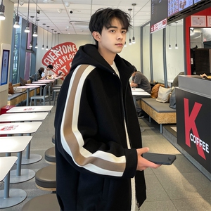 男装呢料夹克23秋冬新款毛呢大衣男生连帽外套 XZ514-2-F595-P125图片