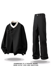 拼色西服95%绦纶5%氨纶M-5XL大码 XF77951特P65控98 西裤78151P45图片