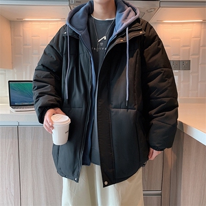 港风假两件棉衣男宽松防风防水加厚棉衣外套MY8831-P95图片