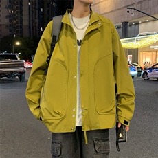 秋季新款港风夜景纯色纯色冲锋衣宽松大码夹克男A157B-J228-P80，男装夹克，电商A157B