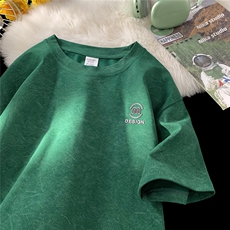 数据款250克重磅砂洗硅胶印花天丝棉冰丝短袖T恤JF202-特P38控58，男装T恤，电商A422-1