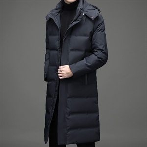 中青年男士冬季新款连帽羽绒服商务休闲长款外套男装SW0827-P355图片