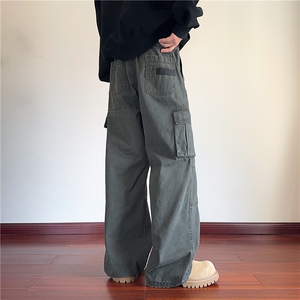 抖音品质潮流新款美式高街伞兵双褶宽松工装裤B315-K896-p70控98图片
